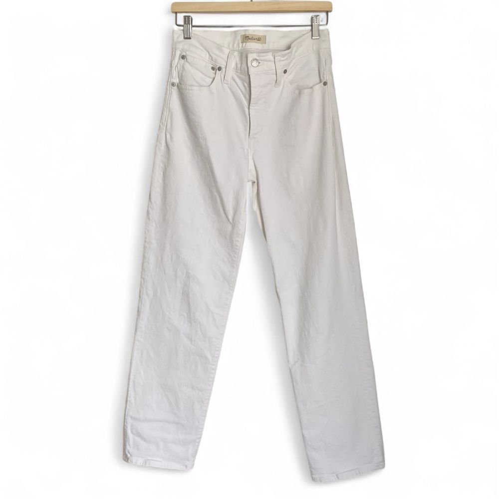 MADEWELL The Mid Rise Perfect Vintage Straight Jeans in White Size 27 - Picture 5 of 10